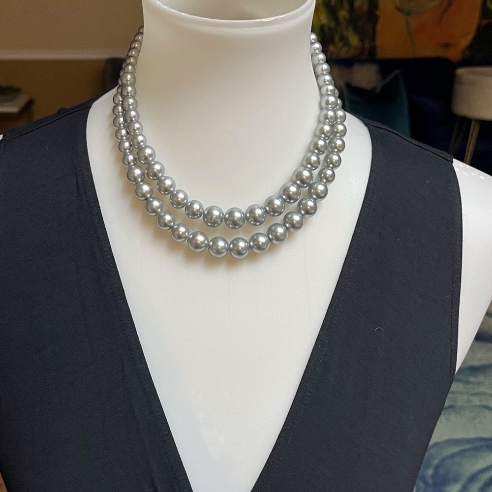 Vintage Silver Faux Pearls with 925 Silver Clasps